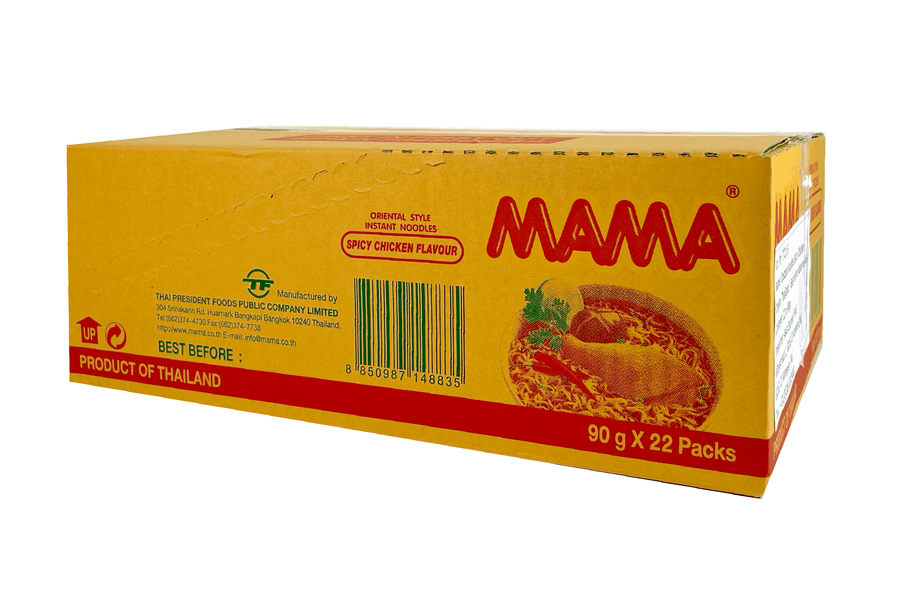 Snabbnudlar Spicy Kyckling Smak 90gx20st/Låda Mama Thailand