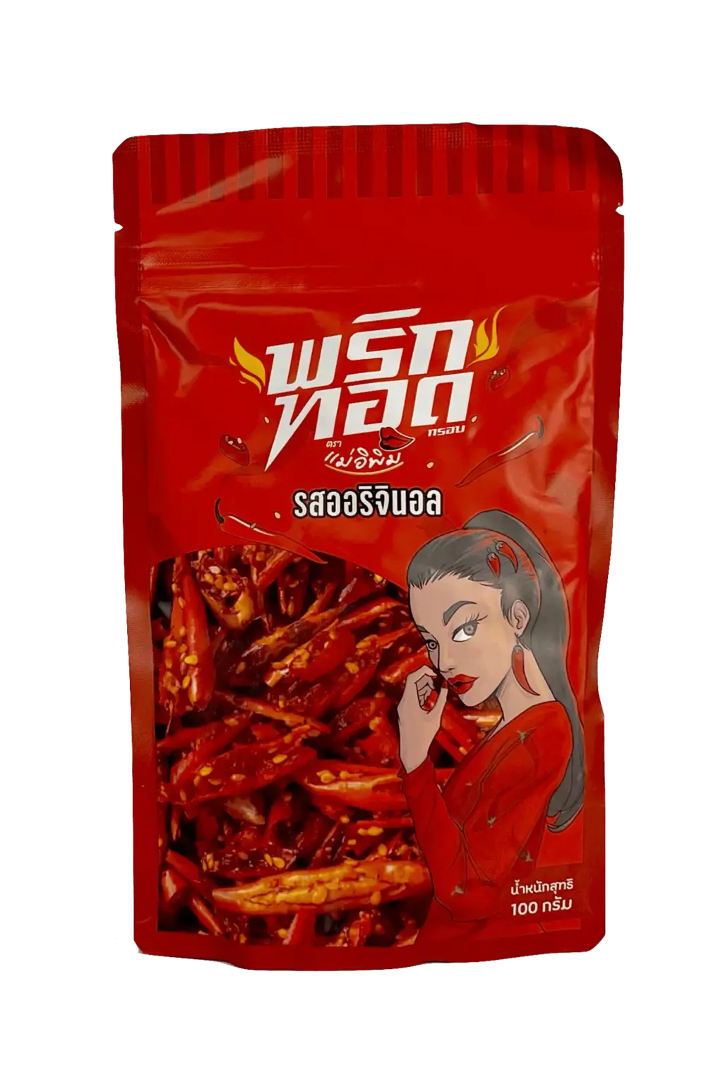 Crispy Thai Chilli Snacks With Original Flavour 100g Mae E Pim Thailand