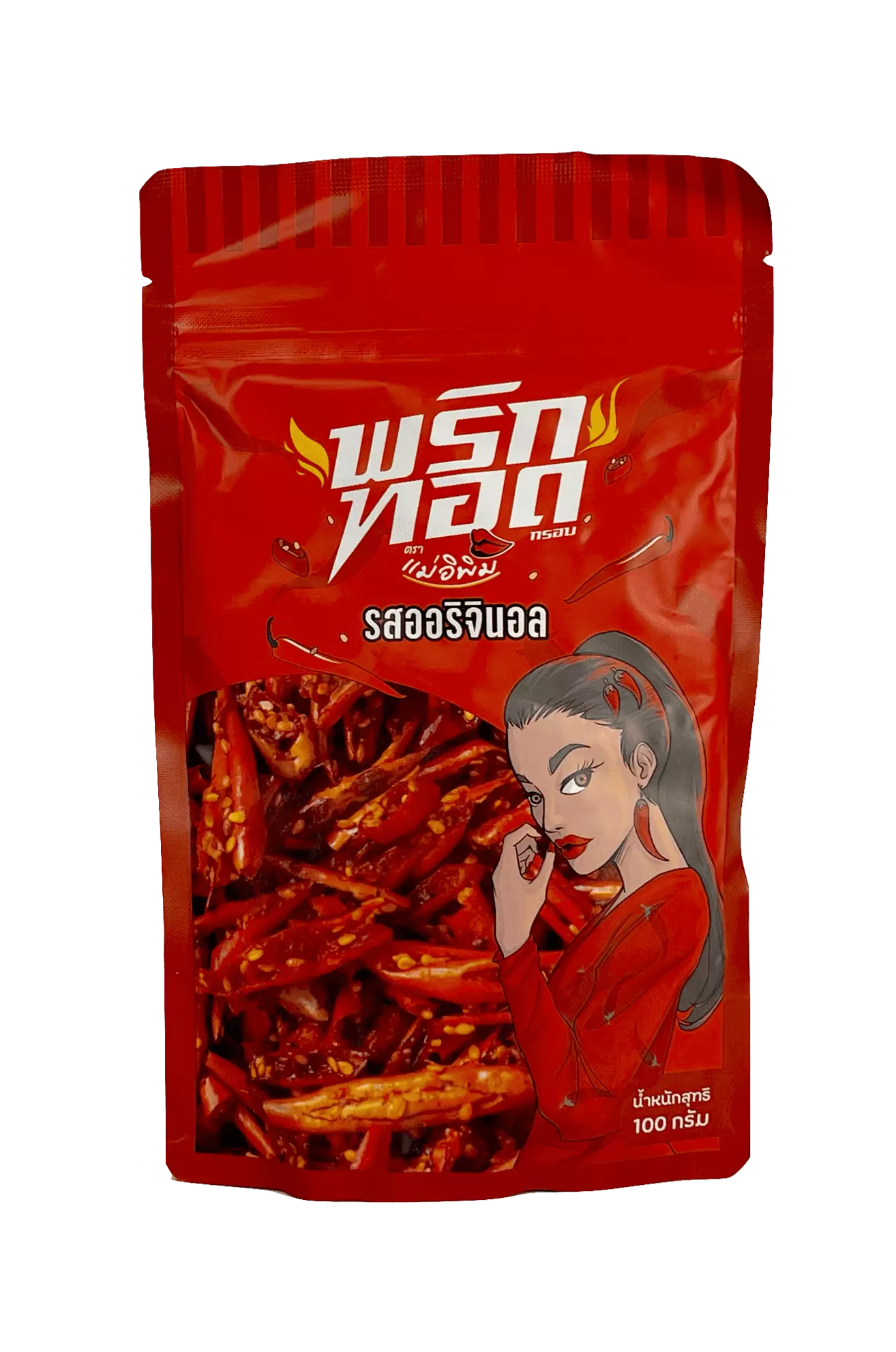 Crispy Thai Chilli Snacks With Original Flavour 100g Mae E Pim Thailand
