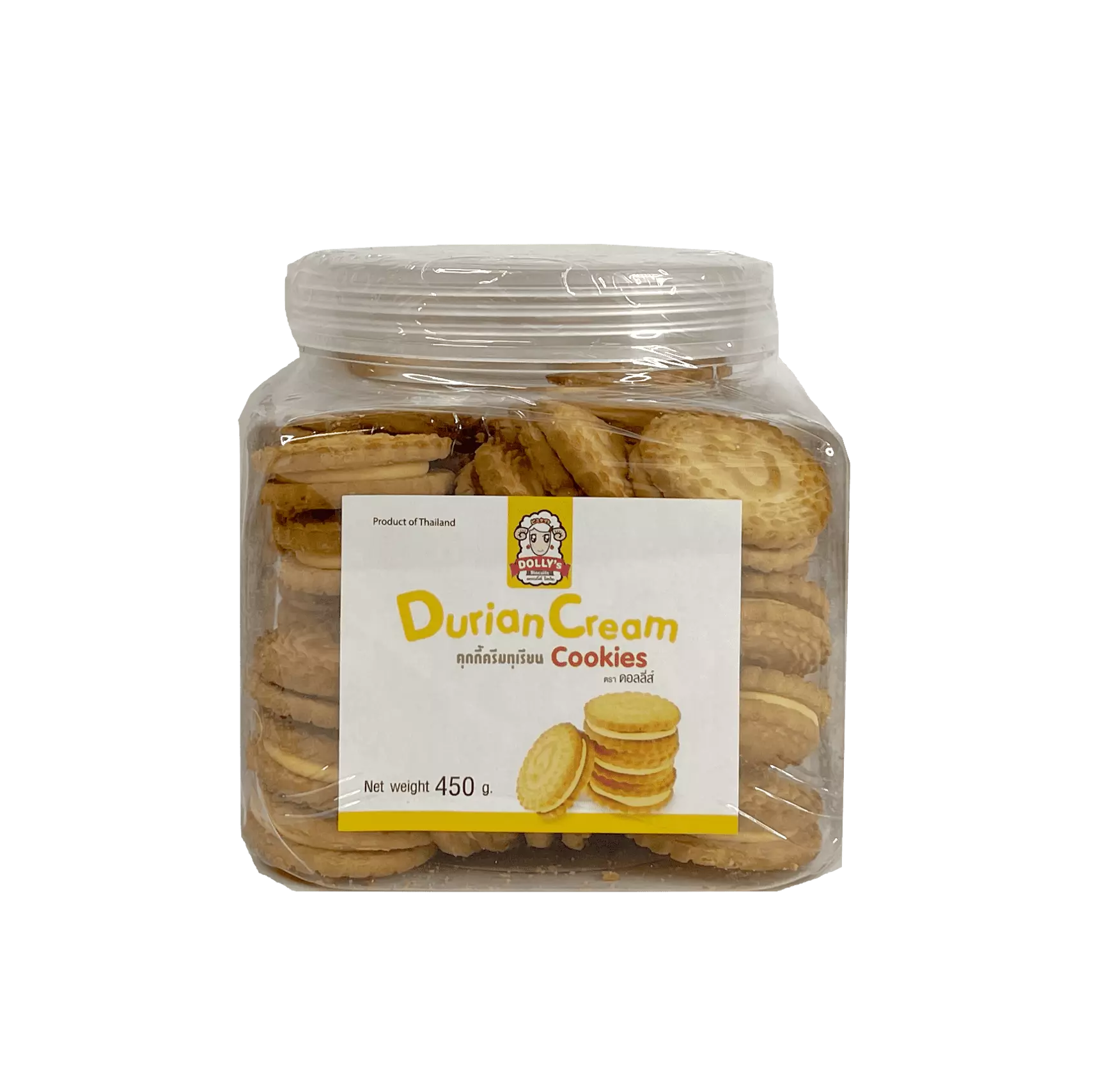 Bäst Före:2022.12.08 Kex Med Durian Cream 450g Dollys Thailand