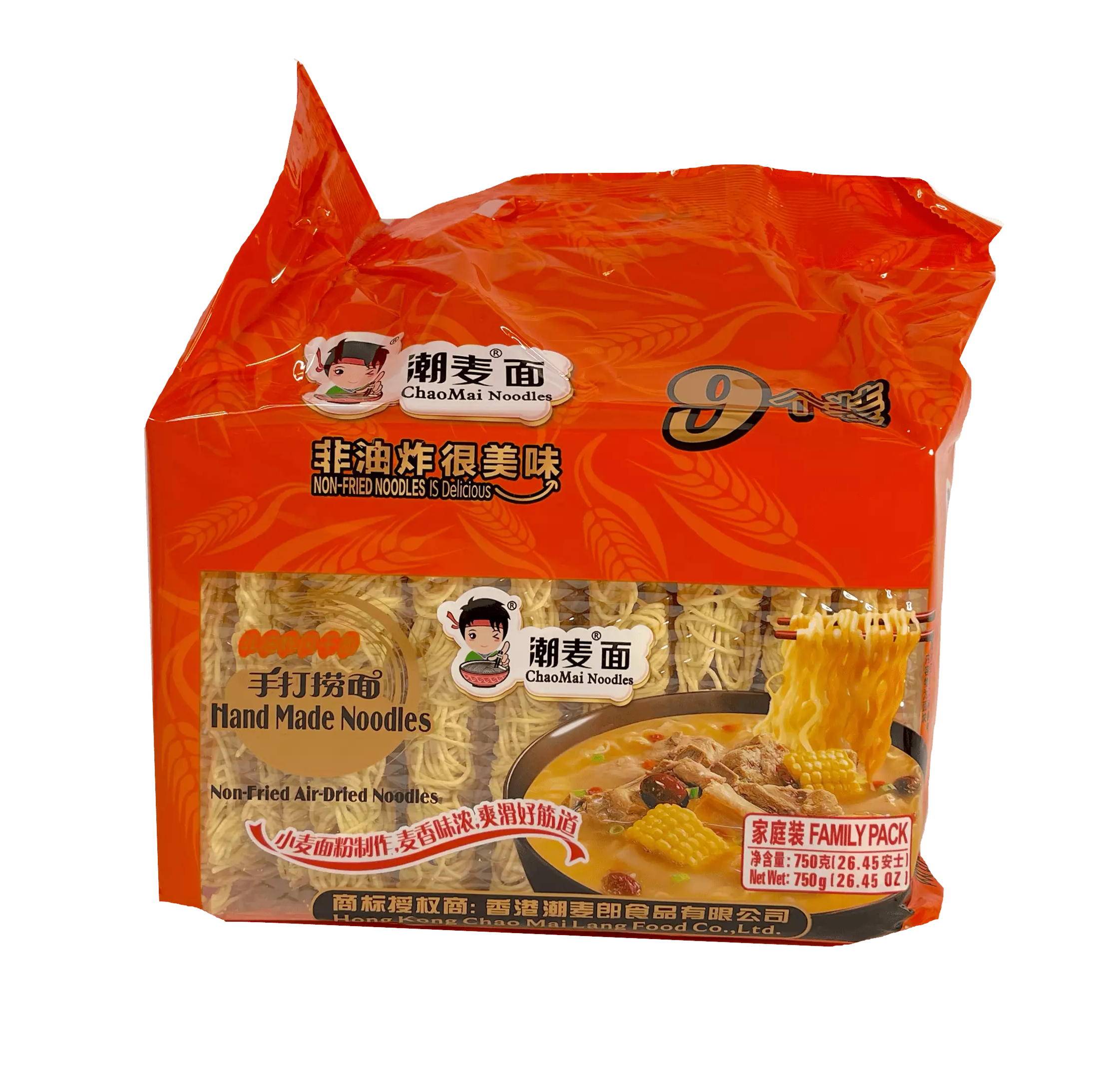 Snabbnudlar Handgjorda 750g Chao Mai Noodle Kina