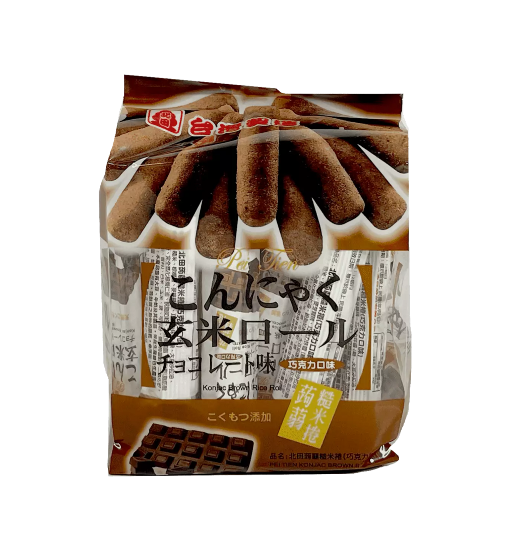 Snacks Brown Rice Rolls With Chocolate Flavor 160g Pei Tien Taiwan