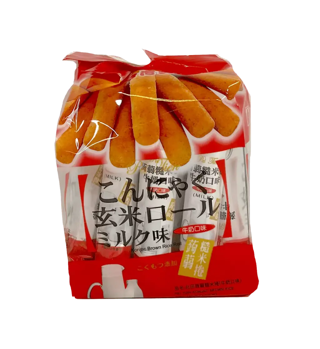Snacks Brown Rice Rolls With Milk Flavour 160g Pei Tien Taiwan