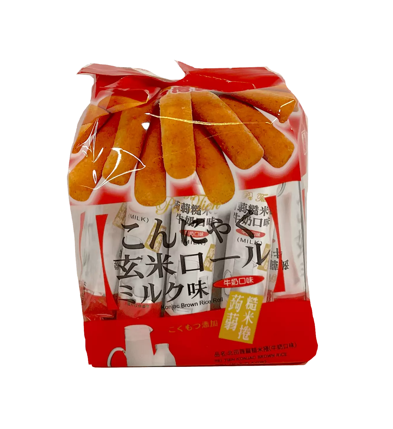 Snacks Brown Rice Rolls With Milk Flavour 160g Pei Tien Taiwan