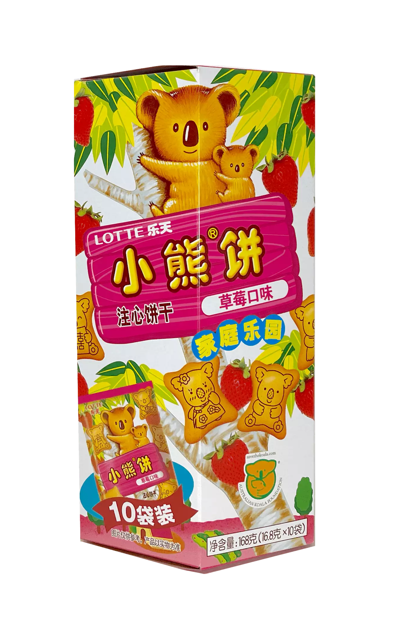小熊饼干 草莓风味 家庭装 168g 乐天 中国