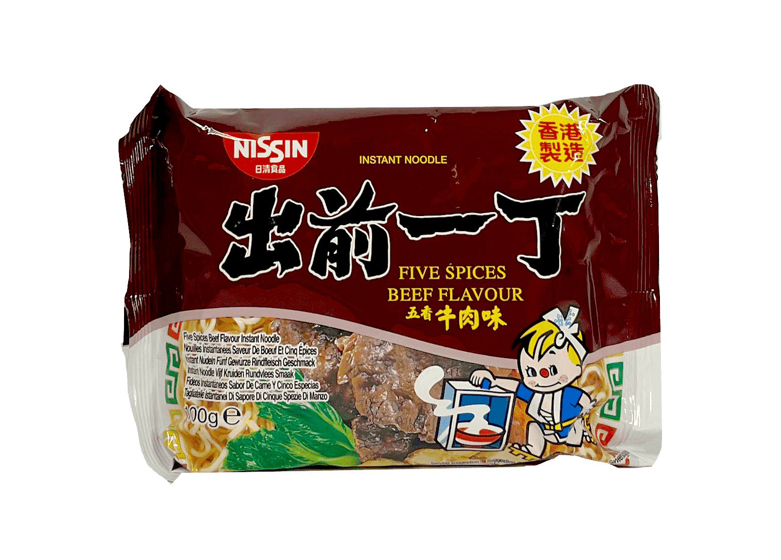 Snabbnudlar Kryddigt Biffsmak 100g Nissin Hong Kong