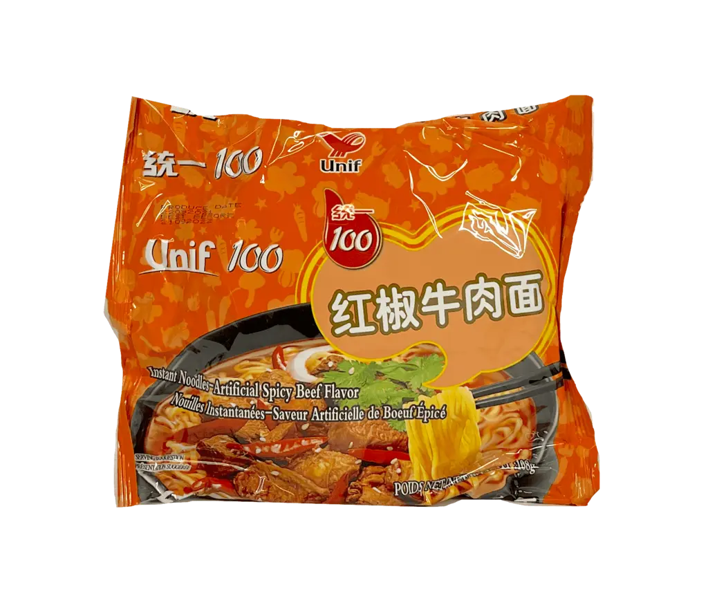 Instant Noodles With Spicy Beef Flavour 108g Unif 100 China