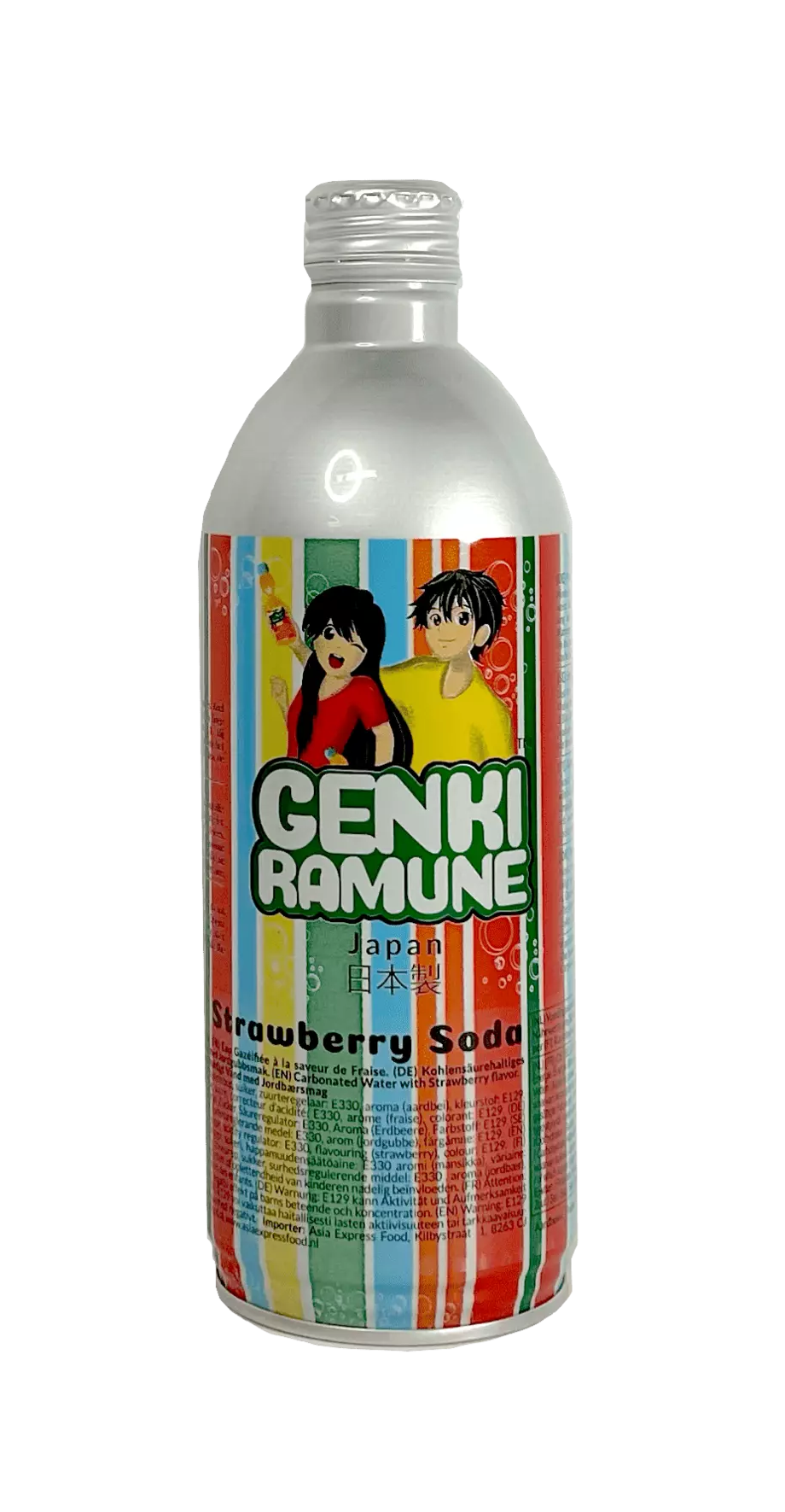 Dryck Soda Med Jordgubbar Smak 500ml GENKI Ramure Japan