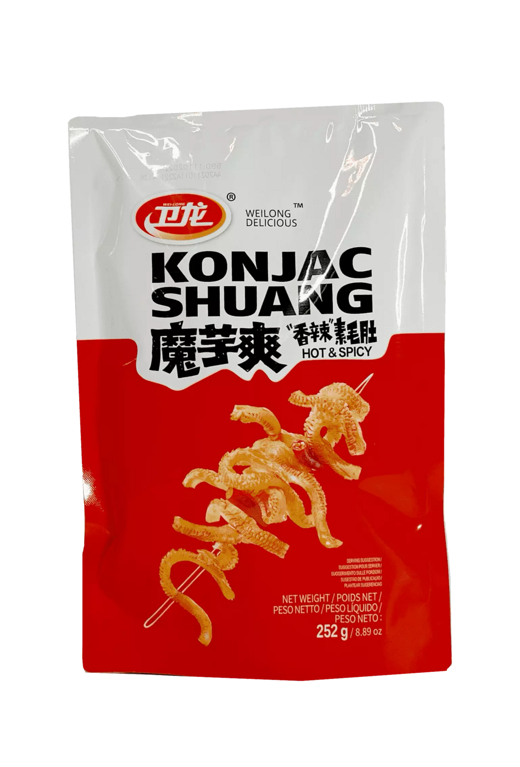 Konjac Snacks Hot/Spicy 252g MYS Wei Long Kina