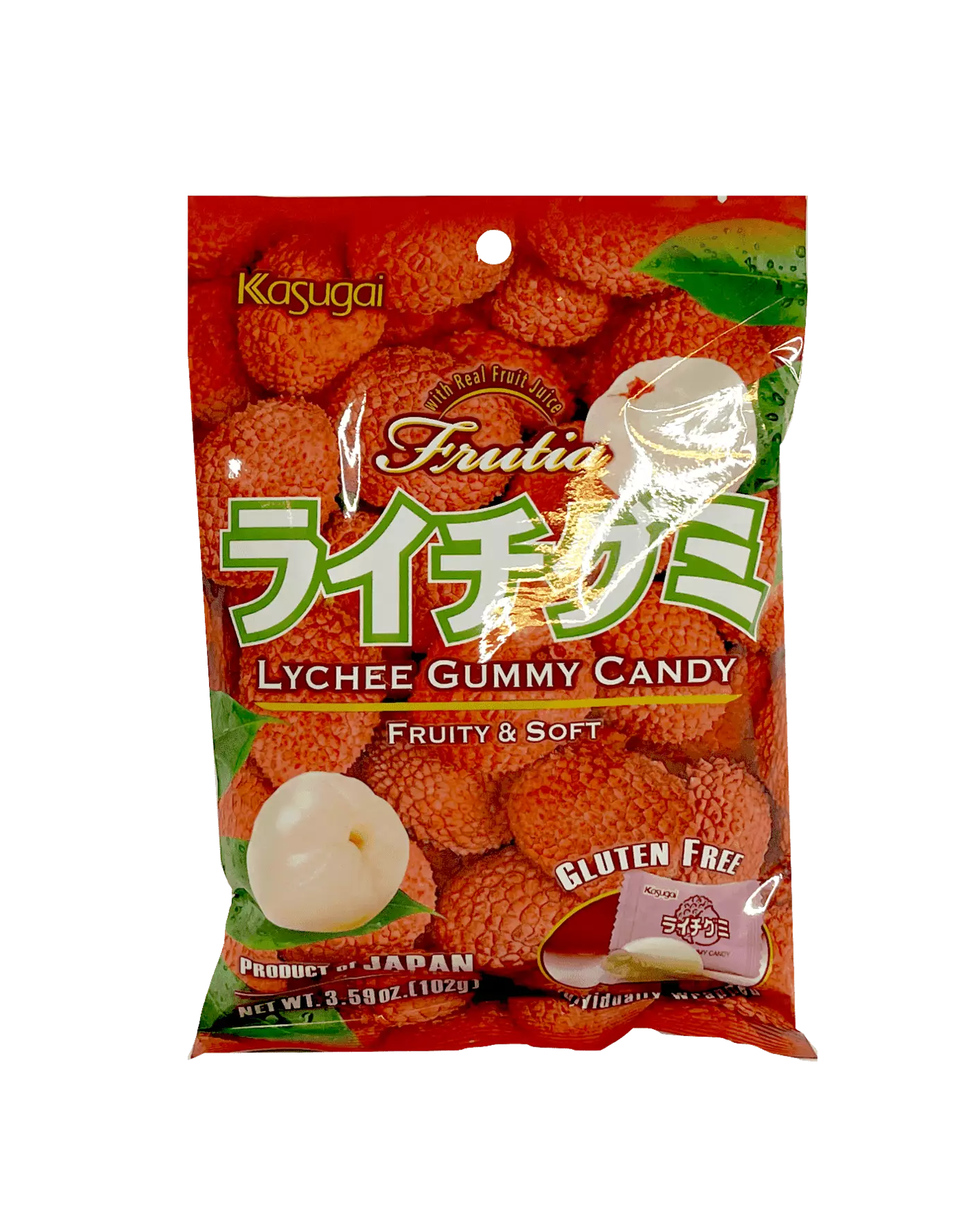 Bäst Före: 2022.10.07 Gummy Med Lychee Smak 100g Kasugai Japan