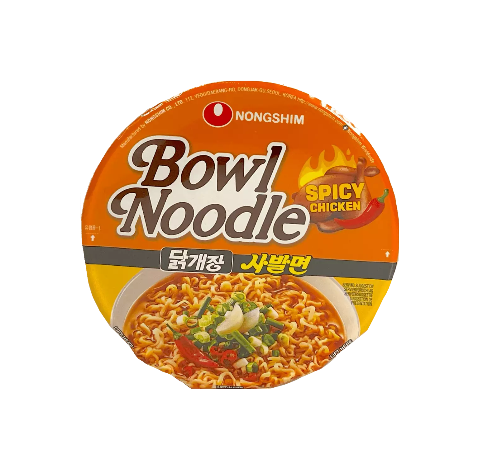 Instant Noodles Bowl With Spicy Chicken Flavour 100g Nongshim Korea