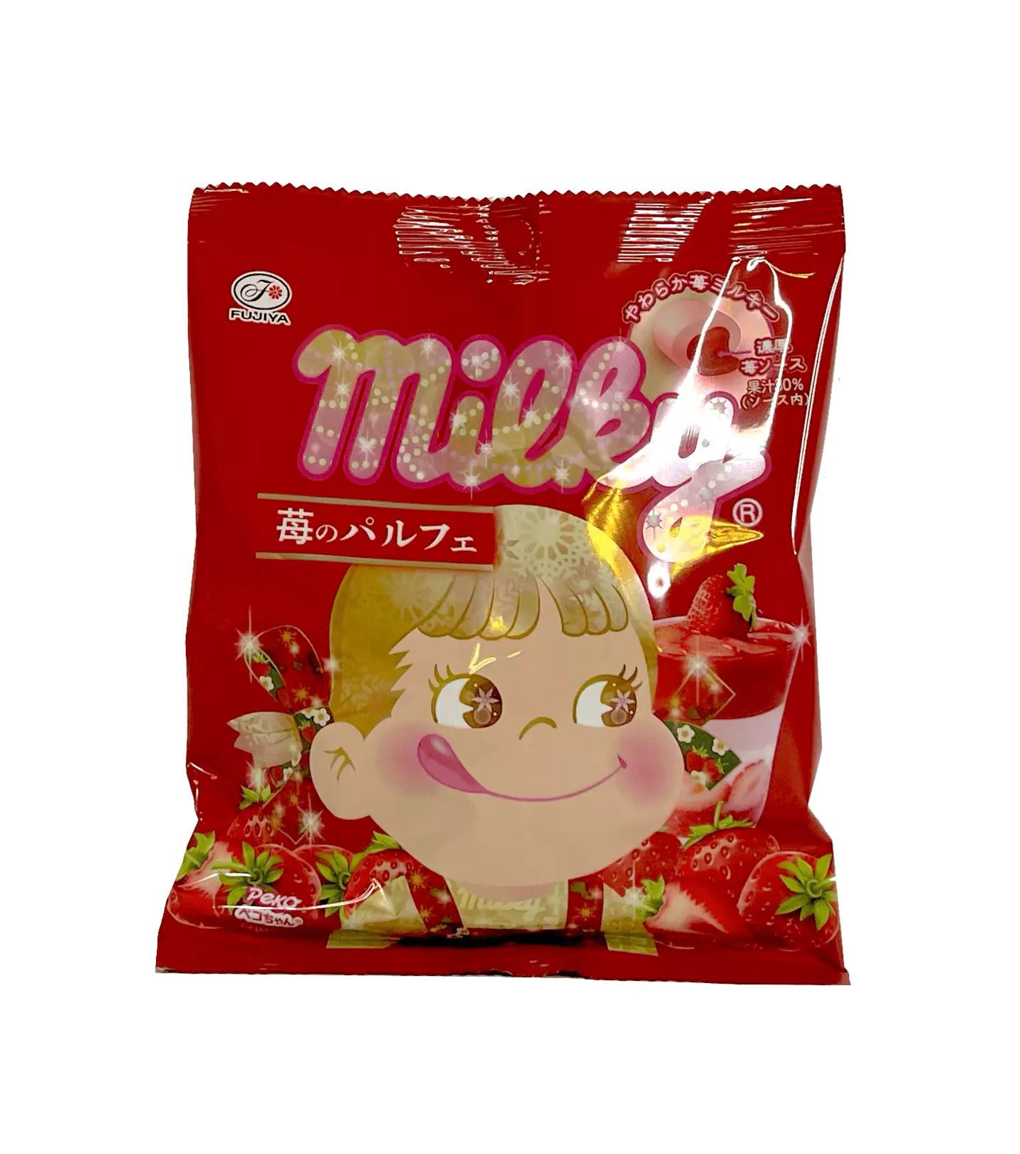 保质期: 2022.07.31 Peko-Chan 牛奶草莓冻糕 76g Fujiya 日本