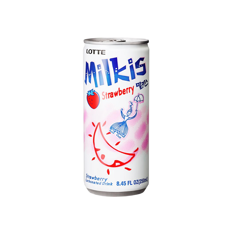 草莓 苏打饮料 250ml Milkis Lotte 韩国