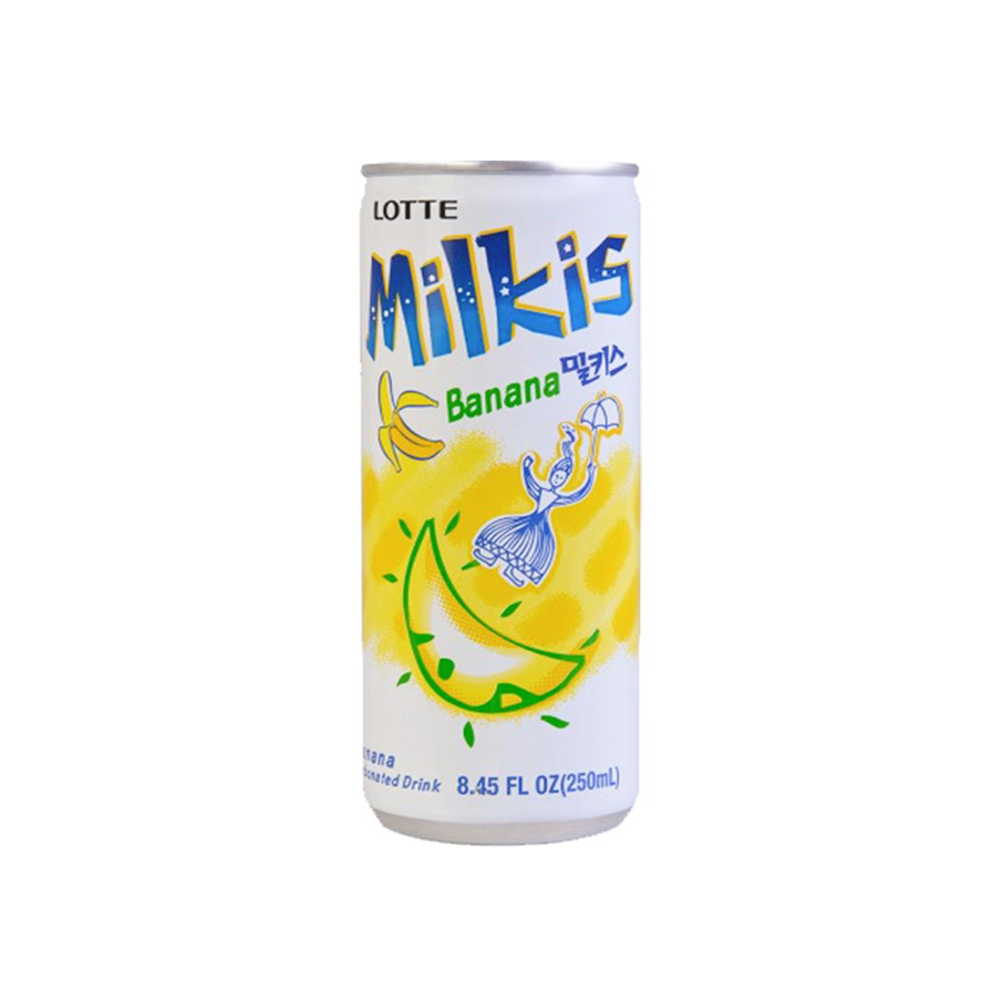 苏打饮料 香蕉風味 250ml Milkis Lotte 韩国