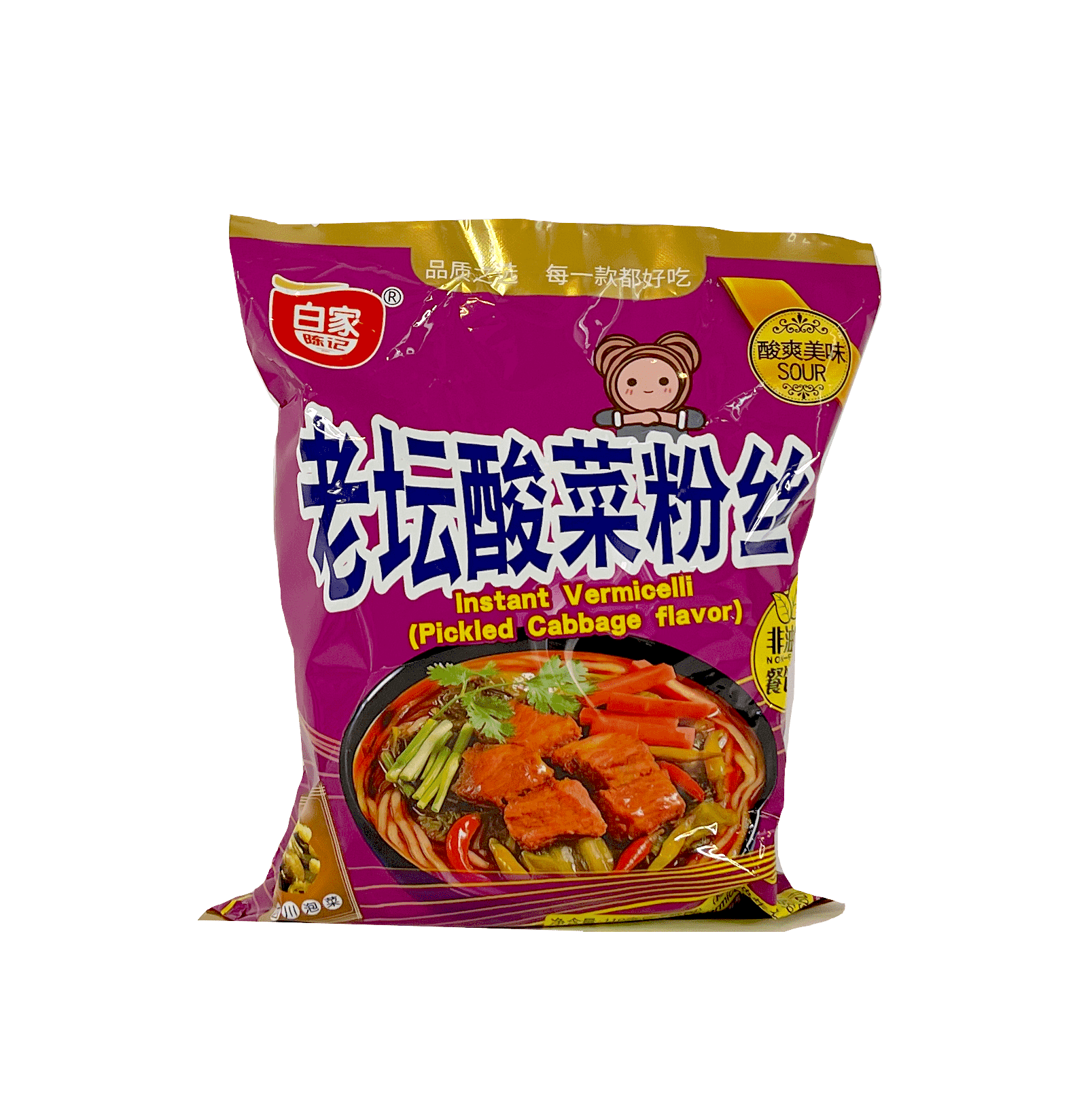 Instant Vermicelli With Sour Cabbage Flavour 110g Bai Jia China