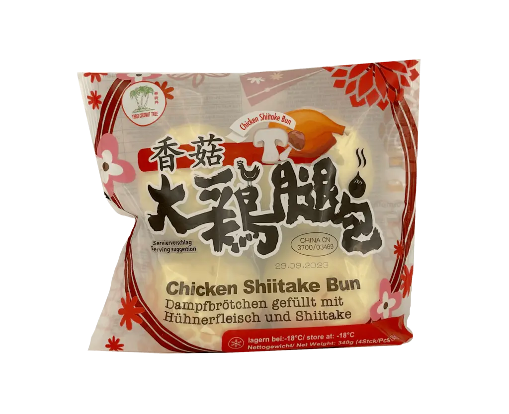 Ångade Bröd Med Kyckling/Shiitake Fyllning Fryst 85gx4st/Påse TCT Kina