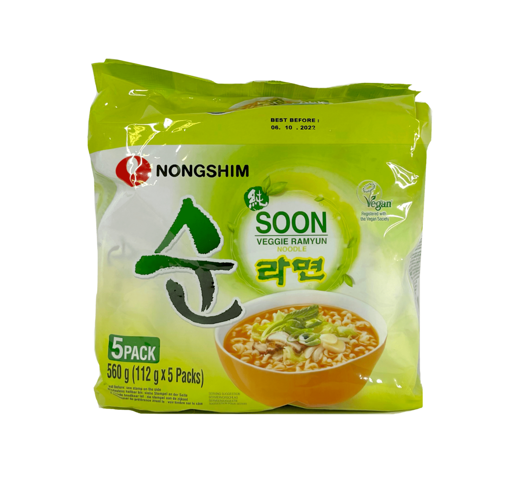 Instant Noodles SOON Veggie Ramyun 112gx5pcs / Pack Nongshim Korea
