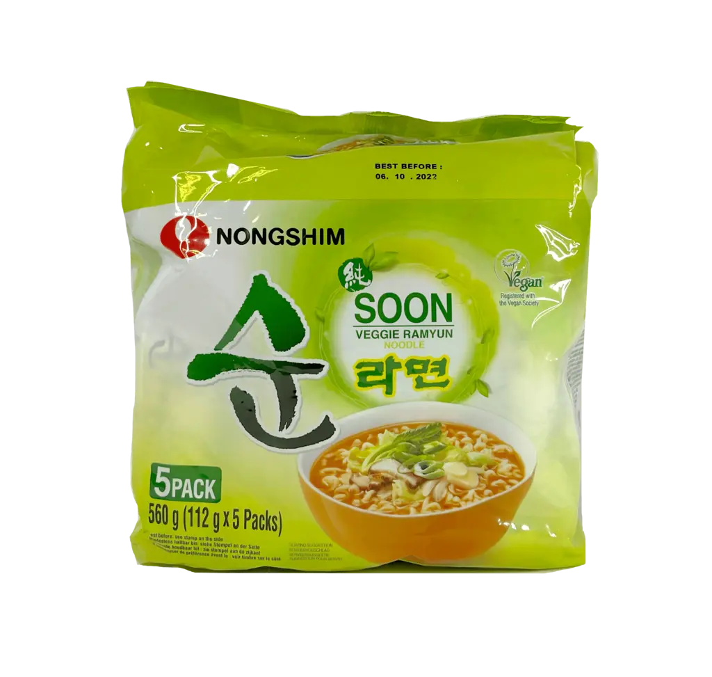 Instant Noodles SOON Veggie Ramyun 112gx5pcs / Pack Nongshim Korea