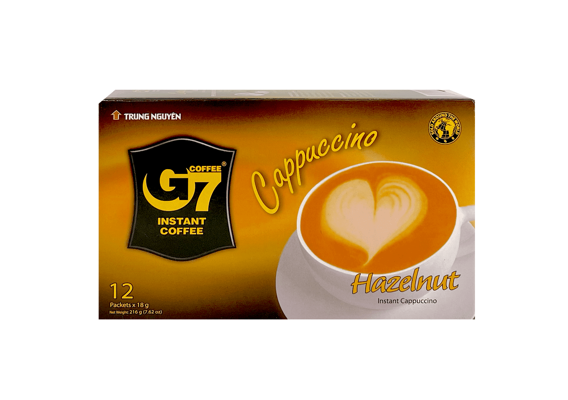 Instant Coffee G7 Cappuccino Hazelnut 12x18g / Ask Trung Nguyen Vietnam