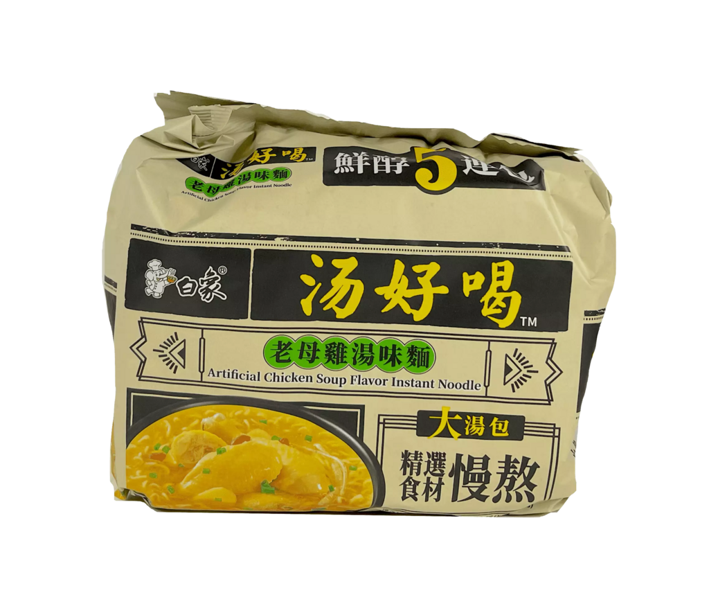 Snabbnudlar Kyckling Buljong Soppa Smak 111gx5st/Förp Bai Xiang Kina