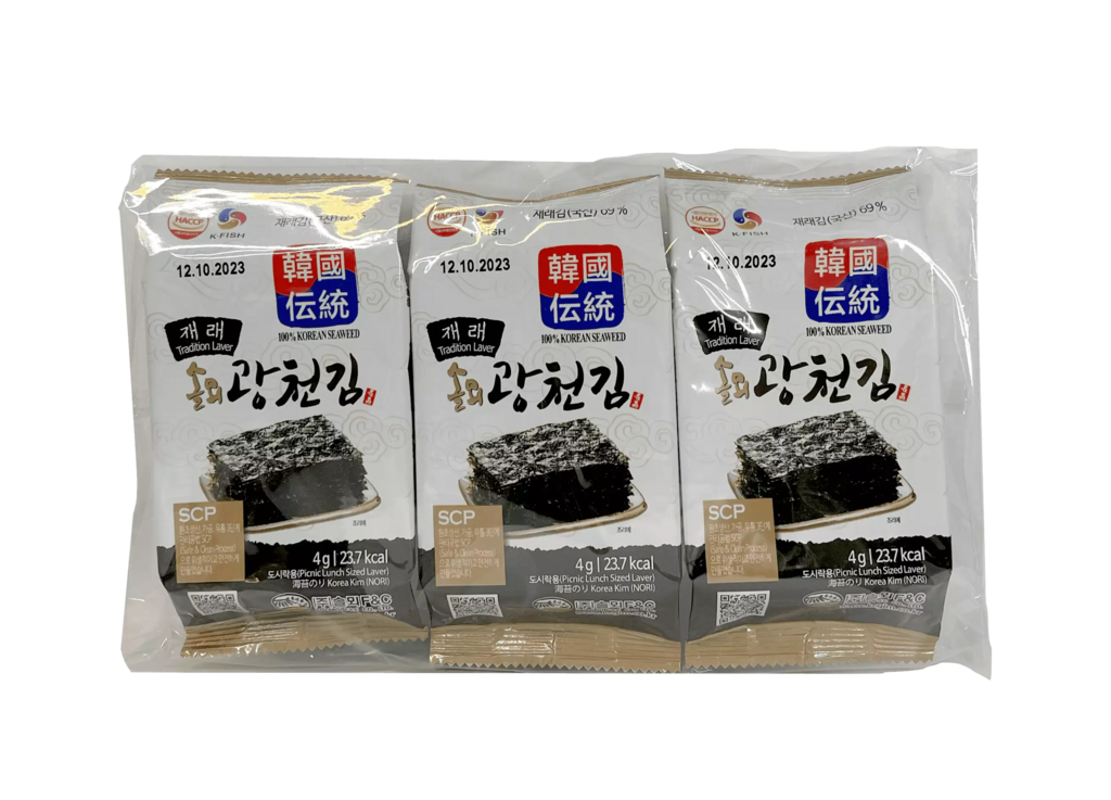 原味烤香脆海苔片 零食 (4gx3pcs) NH 韩国