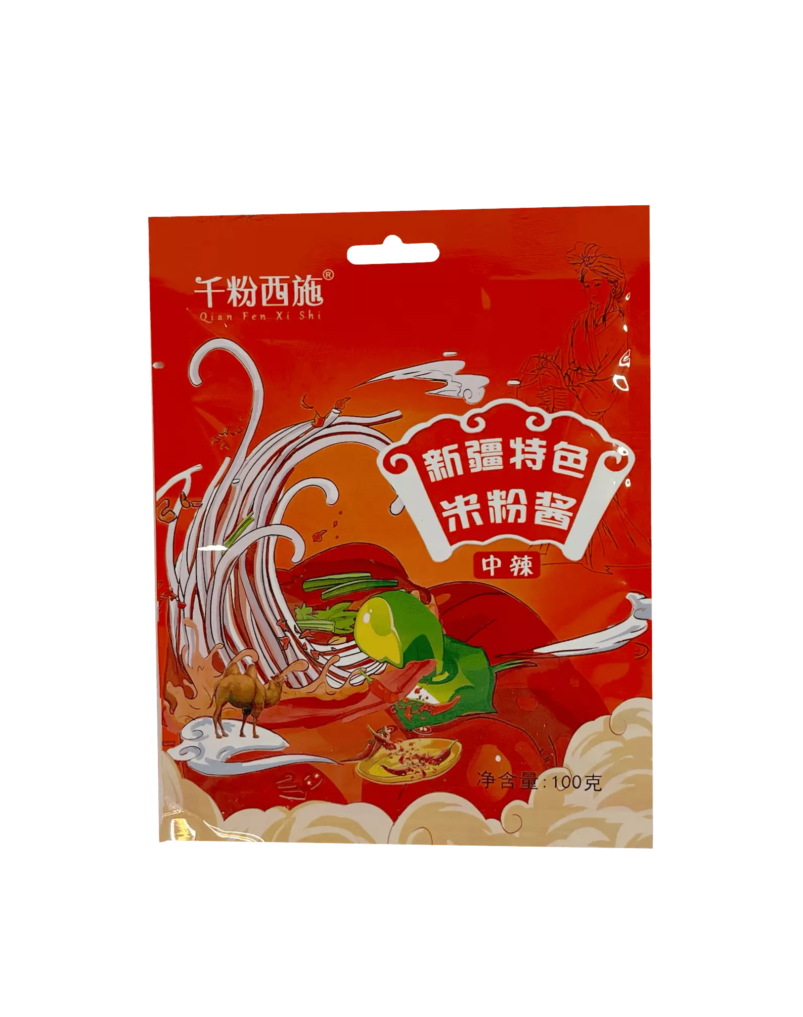 Nudelsås Med Medium Kryddig Smak 100g Qian Fen Xi Shi Kina
