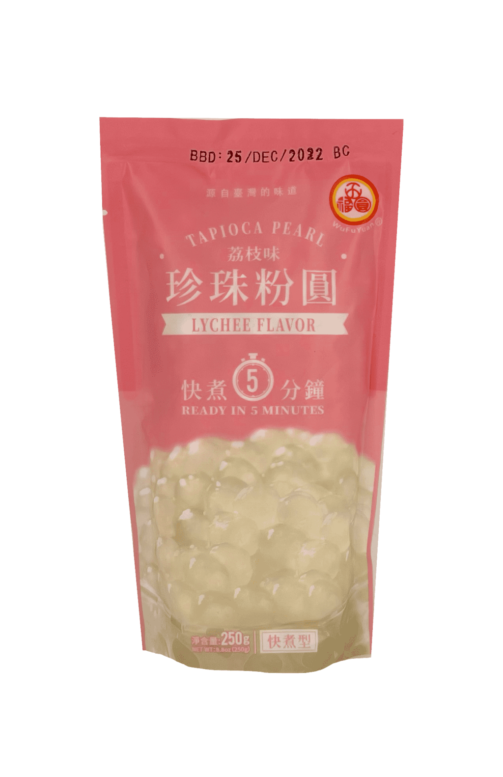珍珠粉圆 荔枝味 250g 五福园 中国