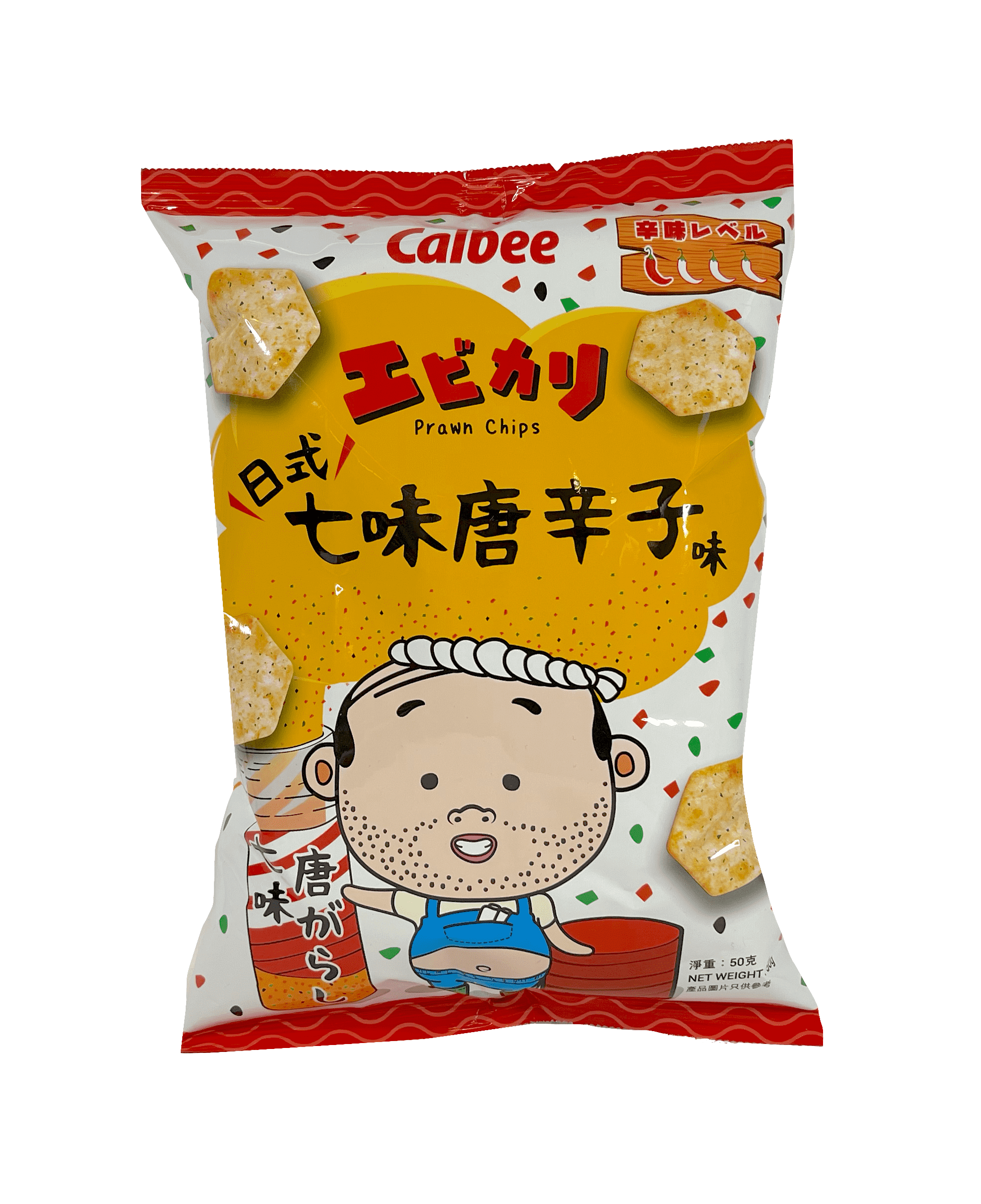 Best Before: 2022.08.12  Prawn Chips With Ebikari Shichimi Flavour 50g Calbee   China