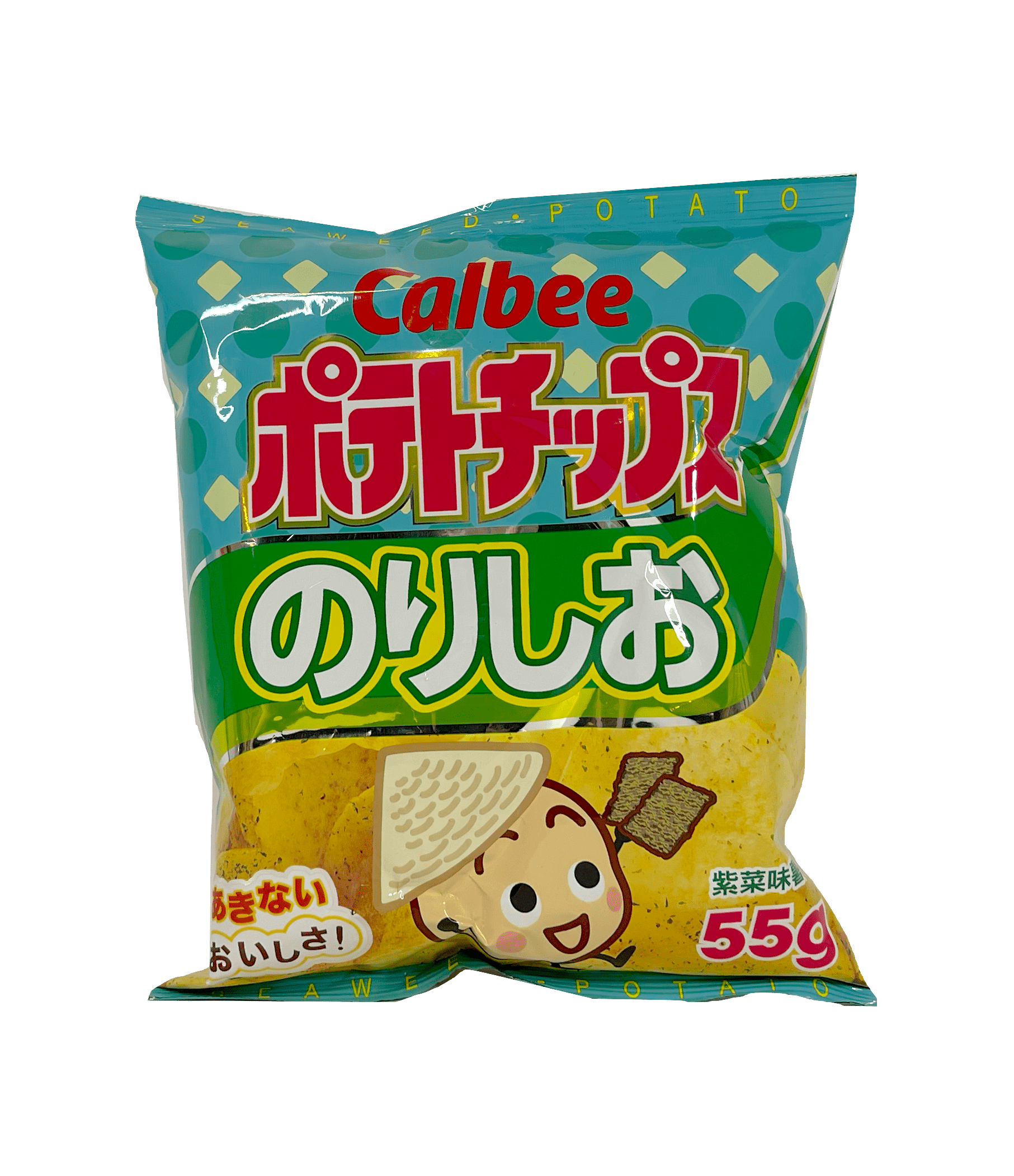 保质期:2022.08.04 薯片 紫菜味 55g Calbee 中国