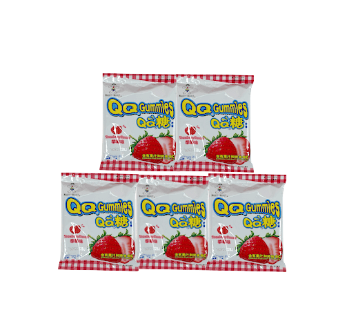 QQ Gummies Med Jordgubbar Smak 5x25g/påse Want Want Kina