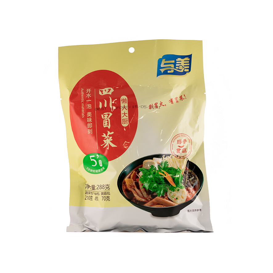 Instant Noodles Vegetables / Mushrooms Sichuan flavor 288g Yumei China
