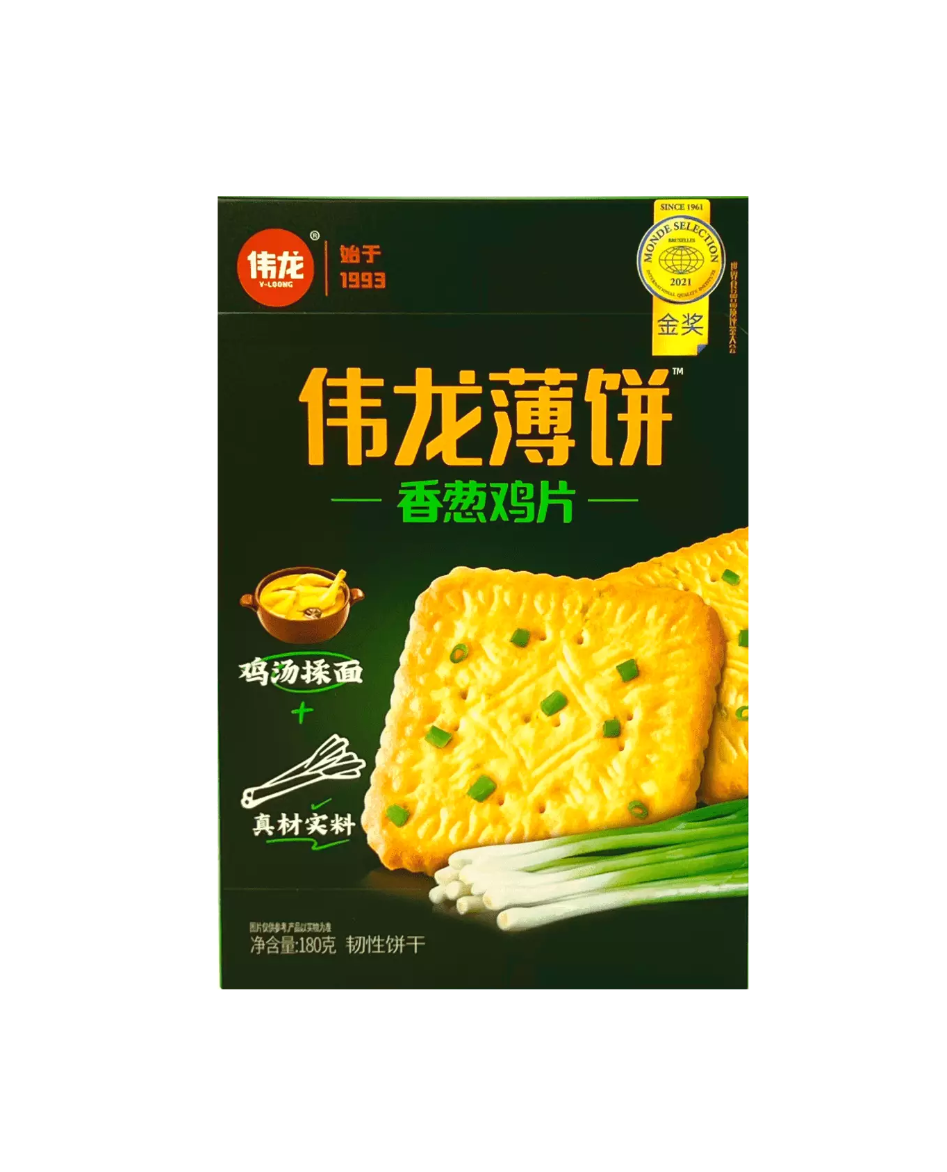 Cracker With Chicken Soup/Onion Flavour 180g V-Loong China