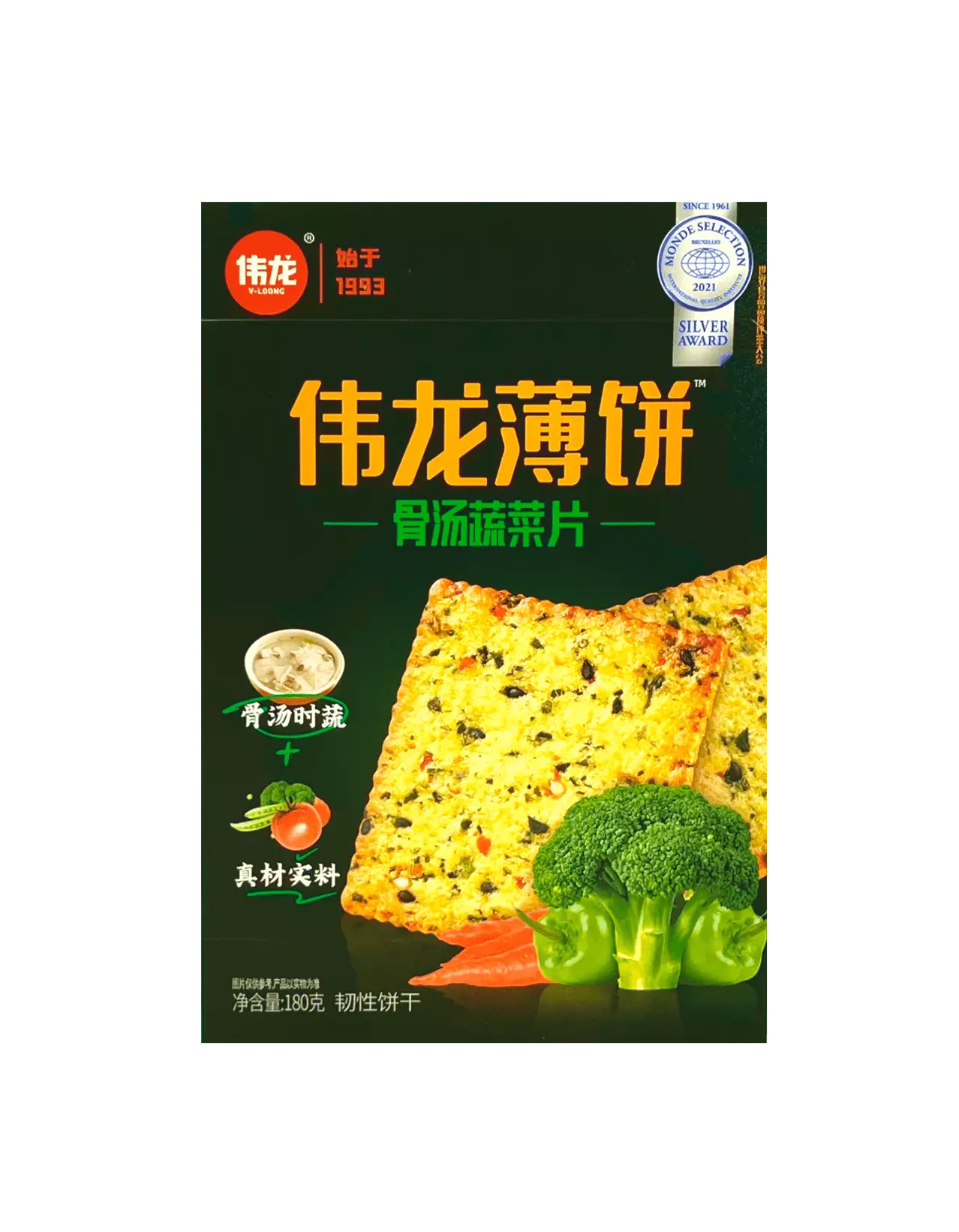 Kex Med Benbuljong/Grönsaker Smak 180g V-Loong Kina