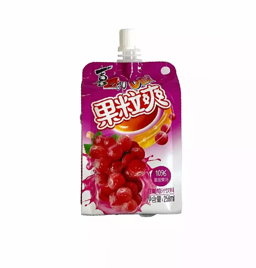 果粒爽 紅葡萄汁 飲料 258ml 喜之郎 中国