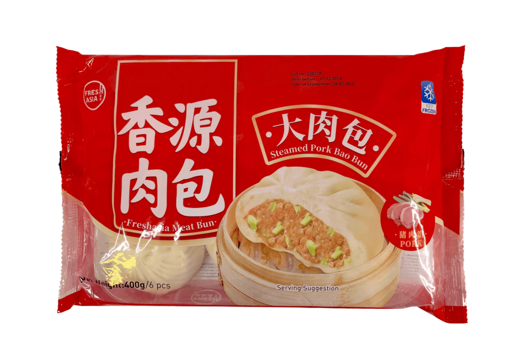 Ångkokt Bao Med Fläsk Fyllning Fryst 400g Freshasia Kina