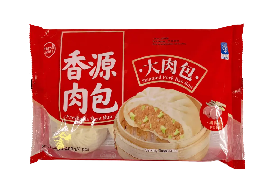 Ångkokt Bao Med Fläsk Fyllning Fryst 450g Freshasia Kina