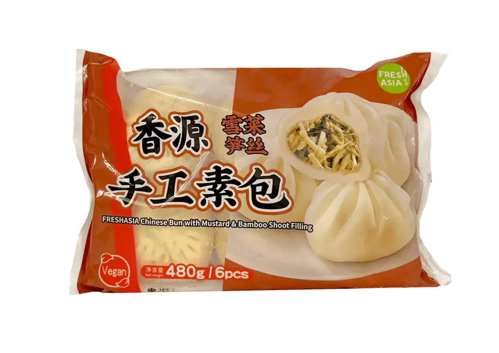 Chinese Bun with Mustard & Bamboo Shoot Filling Frozen 480g Freshasia China