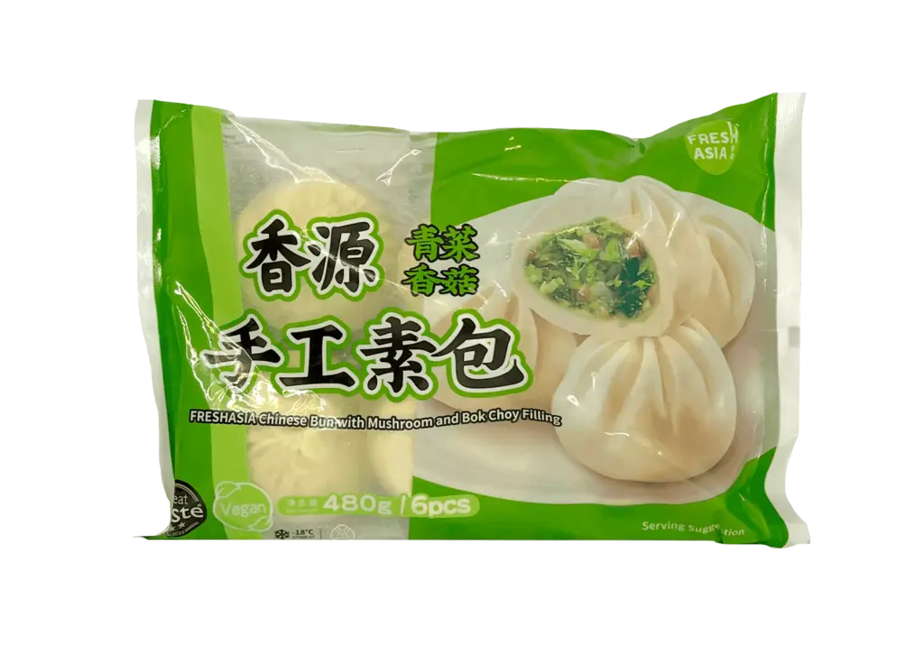 Chinese Bun With Mushroom/Pak Choi Filling Frozen 480g Freshasia China