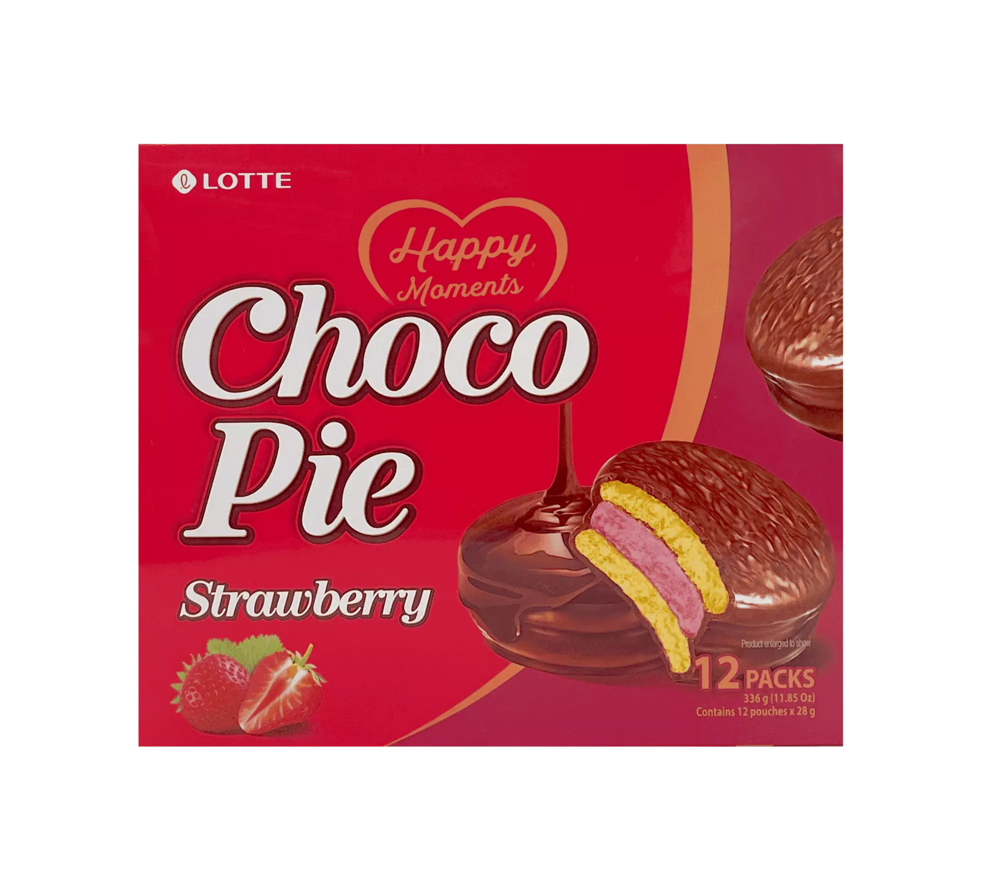 Choco Pie With Strawberry Flavour 336g Lotte Korea
