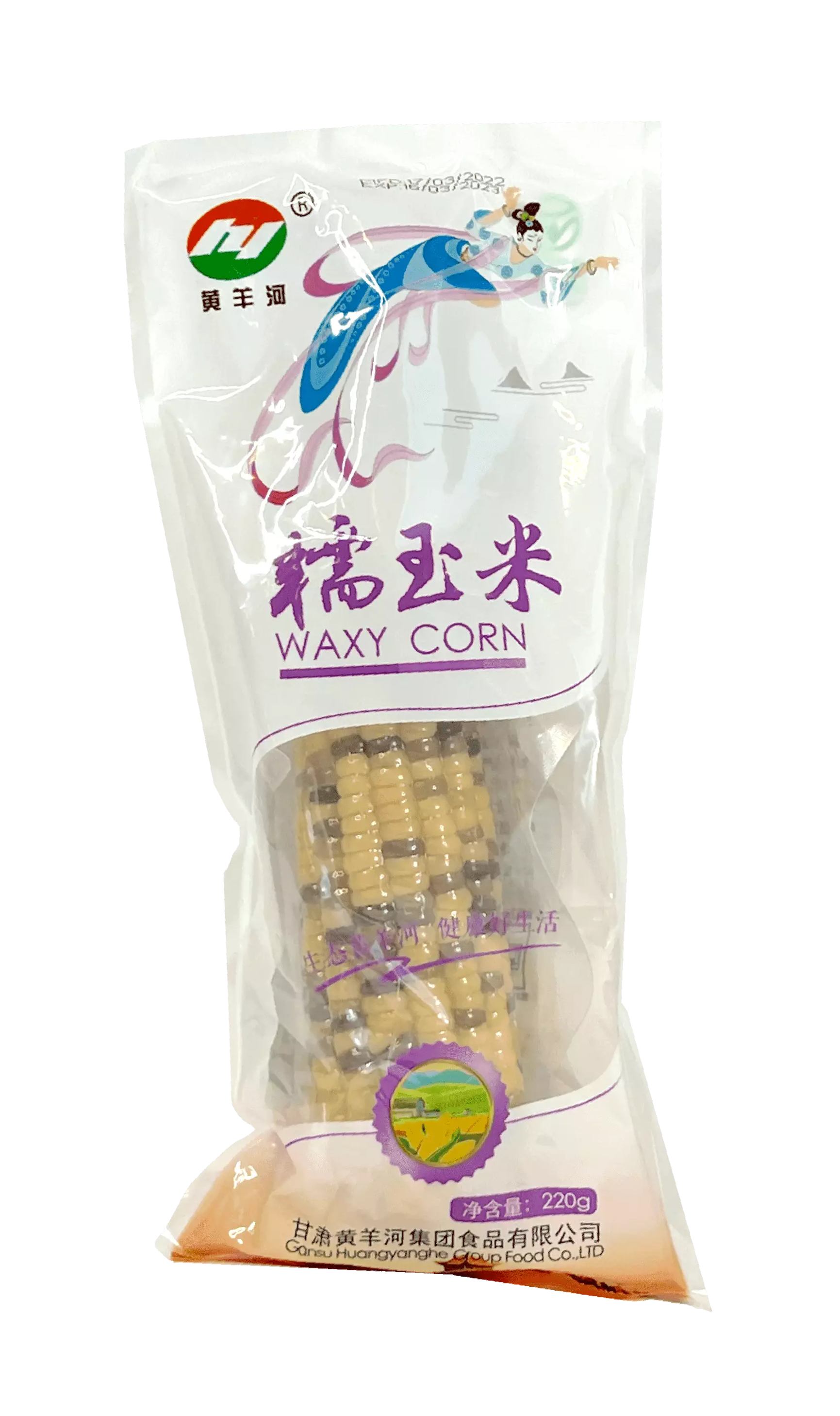 Wax corn ( Raibow ) in Vacuum bag 220g Cai Se-Huang Yang He China
