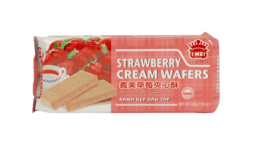 Cream Wafer With Strawberry Flavour 200g I Mei Taiwan