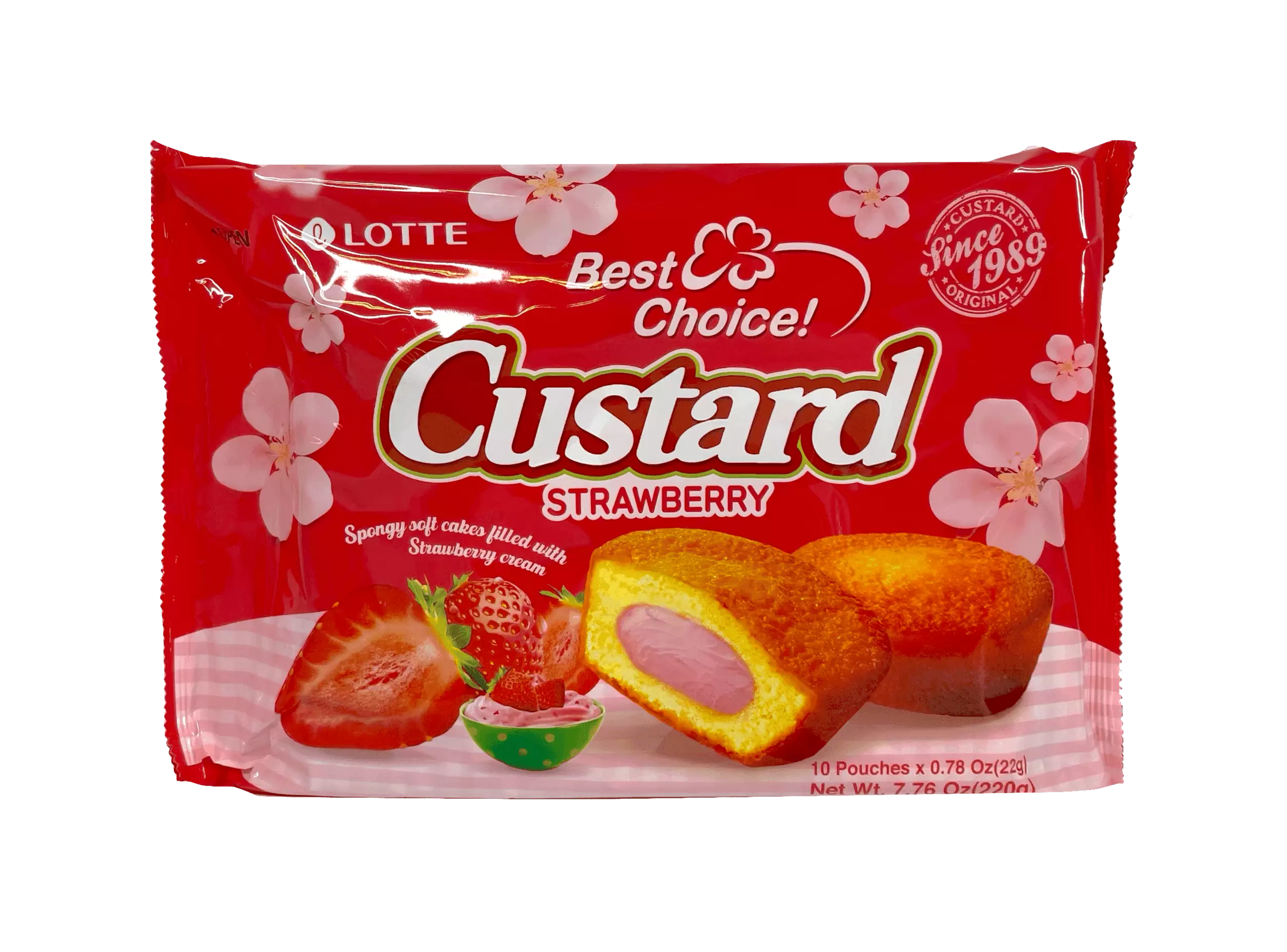 Custard Pie With Strawberry Flavour 220g Lotte Korean