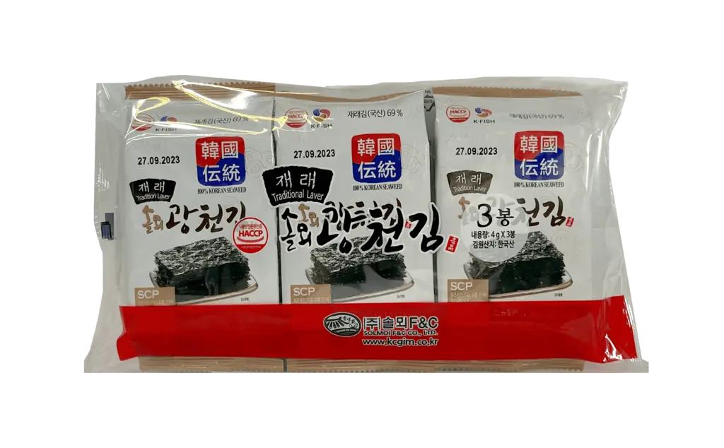 Crispy Seagrass Roasted With Original Taste (4gx3pcs) NH Korean