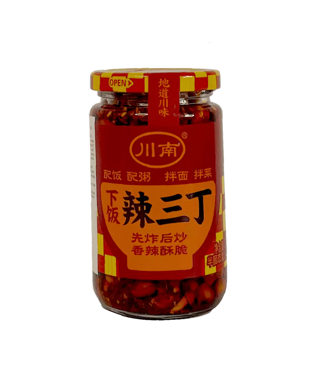 Chili in Oil With Bean Curd and Peanuts La San Ding 270g Chuannan China