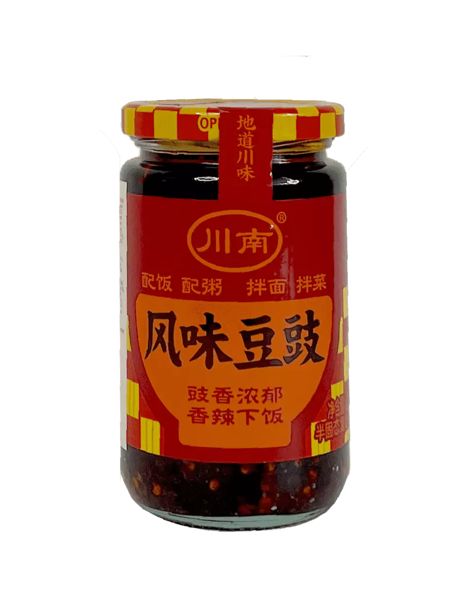 Chili i Olja Med Bean Curd och Fermenterade Svart Bönor 280g Chuannan China