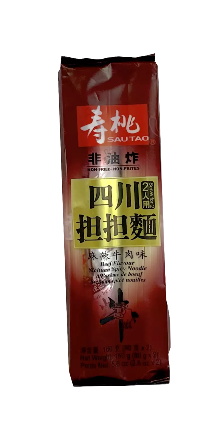 Nudlar Sichuan Spicy Biff 160g Sautao Kina