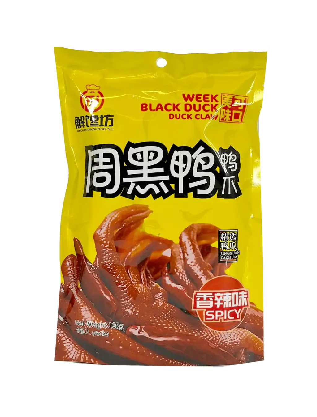 Marinerad Spicy Ankfötter 105g Zhou Hei Ya Jie Chan Fang Food Spain