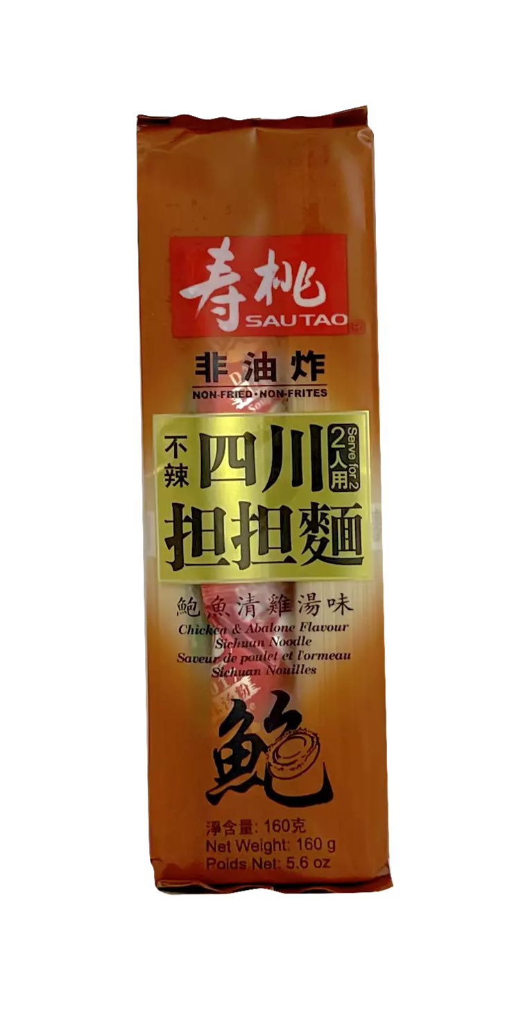 Nudlar Sichuan Med Spicy Kyckling/Abalone Smak 160g Sautao Kina