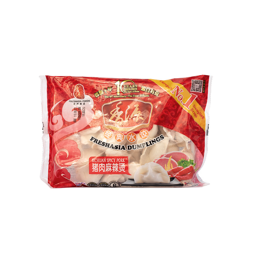 Dumpling Fläsk/Sichuan Chili 400g Freshasia Foods UK