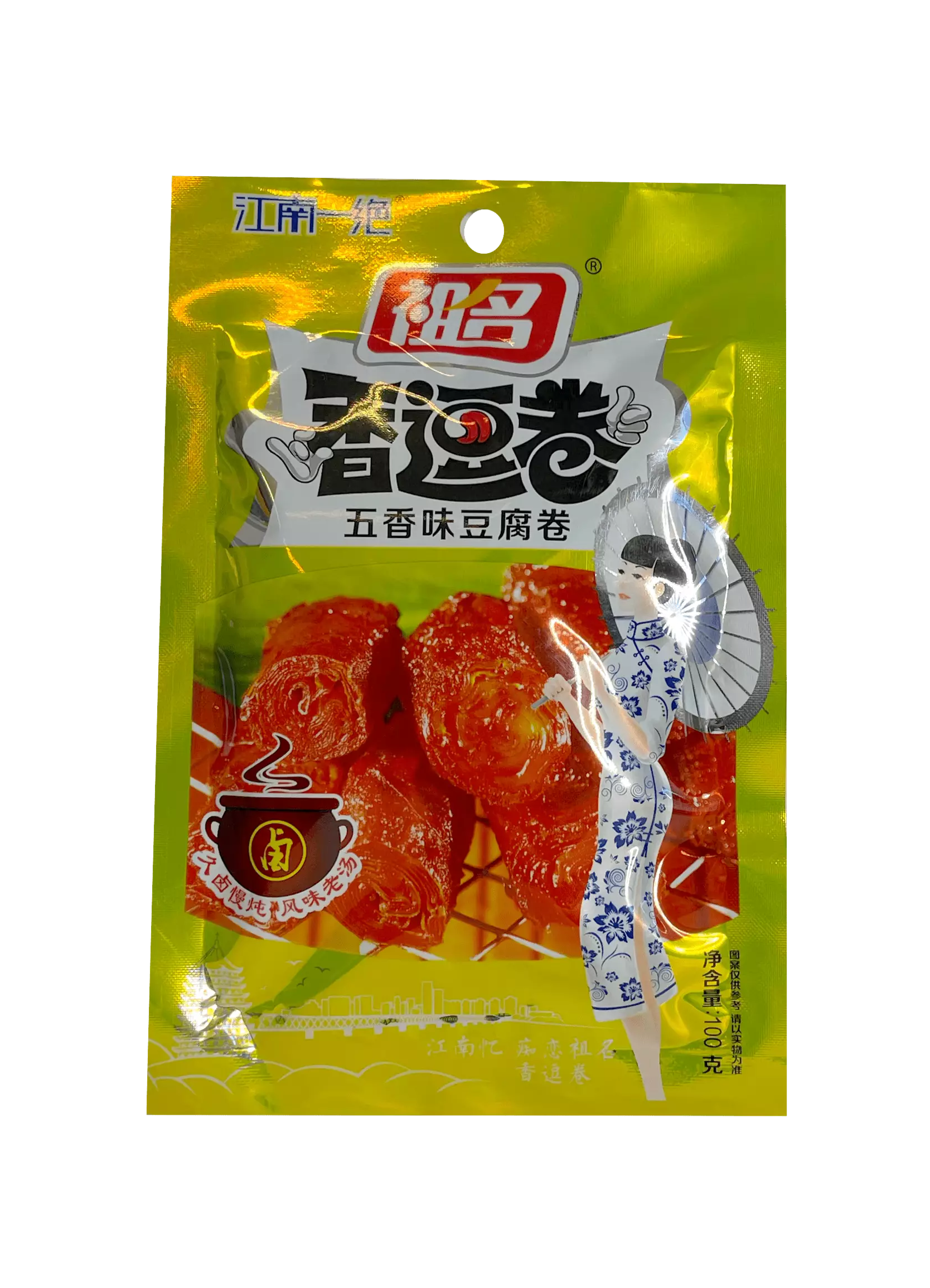 Sojabönor Rullar Med Five Spice Smak 100g XDJ Zuming Kina